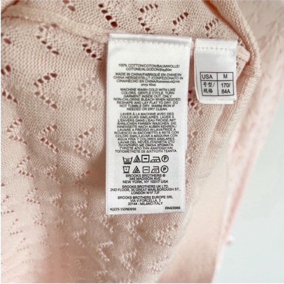 Brooks Brothers Red Fleece sweater pink pointelle cotton ties lightweight - Picture 7 of 8